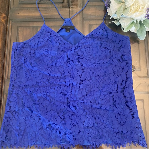 J. Crew Tops - J.Crew Royal Blue “Carrie” Lace Cami